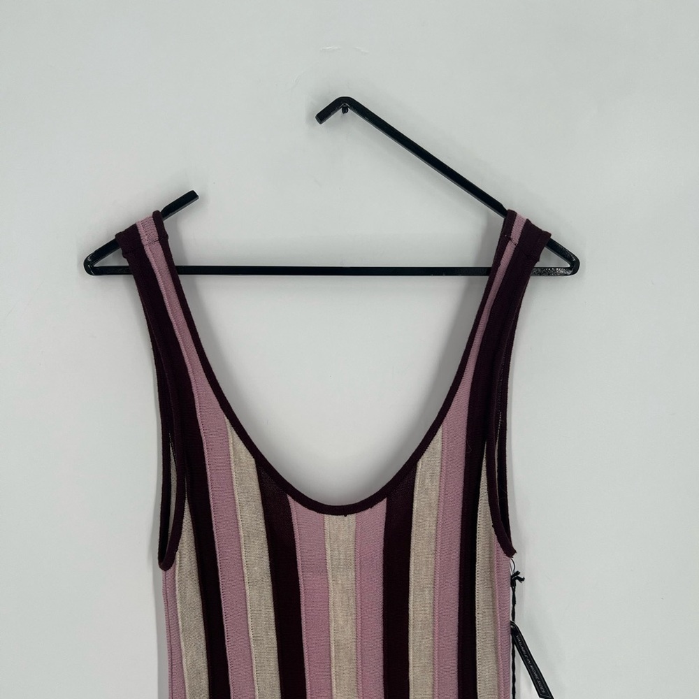 Leith Striped Sweater Knit Sleeveless Fit & Flare Tank Midi Dress In Multicolor